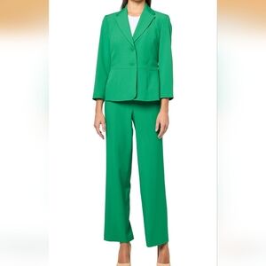 Le Suit Green Women's Blazer & Straight-Leg Pants Set 14W 🆕